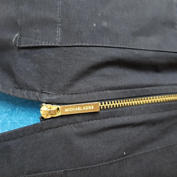 Zippered Michael Kors Blue Dress with Relaxed Fit and Rolled Sleeves Size M - Picture 9 of 11